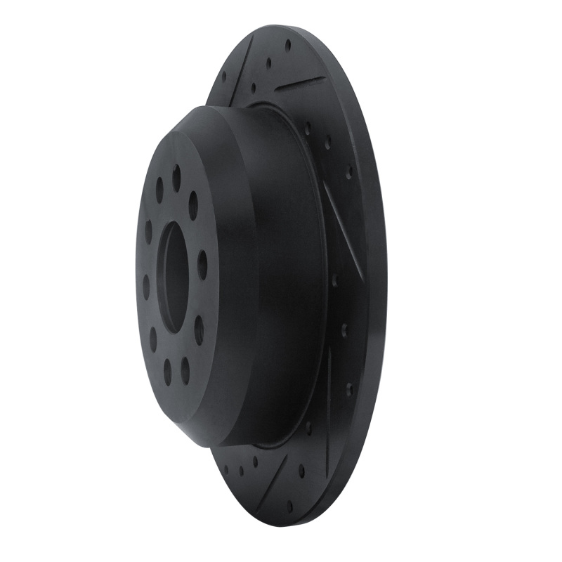 Jeep Wrangler Brake Rotor (1) - Rear Left - R1 Concepts - Drilled & Slotted - Black - `18-`25